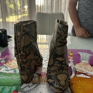 JustFab Snake Print Ankle Boots